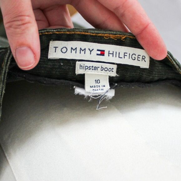 Y2K Tommy Hilfiger Women’s Hipster Bootcut Corduroy Pants Dark Green 10 - Picture 5 of 5